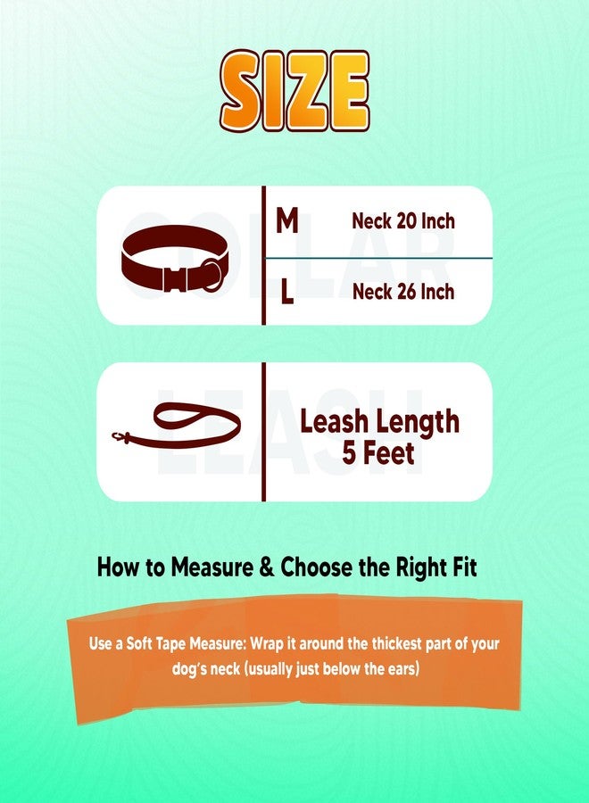 ADIL'S Adil’S Waterproof Leash and Collar Combo Set - Adjustable & Breathable Biothane Collar with Leash Suitable for Medium & Large Size Dogs (Lease 5Ft),Chestnut, M - Image 4